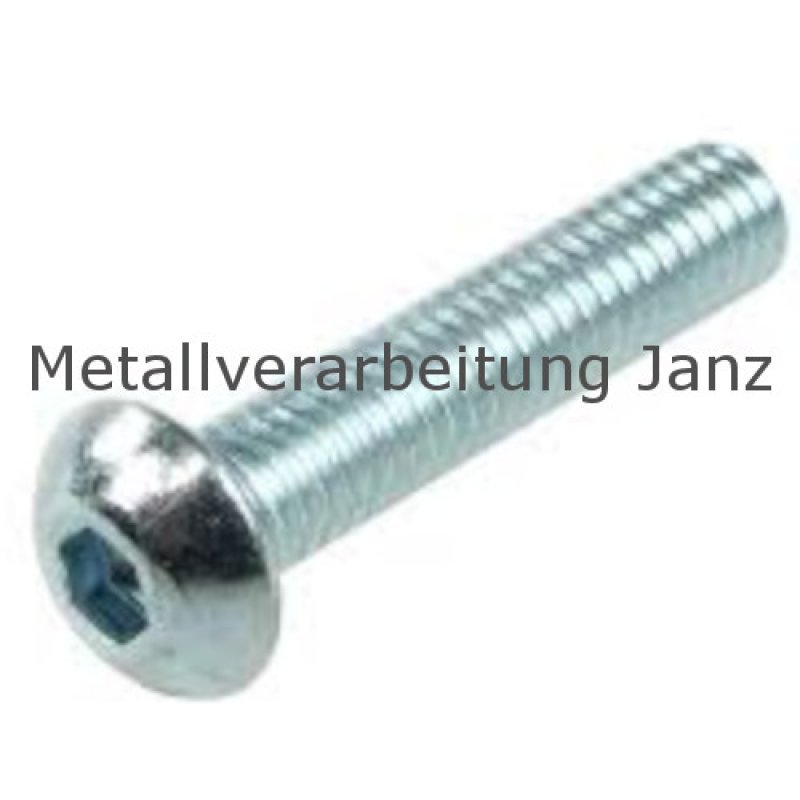 ISO 7380 Linsenschrauben m. I-6Kt. A2 Edelstahl M8 x 65 - 1 Stück