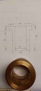 Bundbuchse in RG 7 50/72x61 ( 77x16)mm ohne Schmiernuten