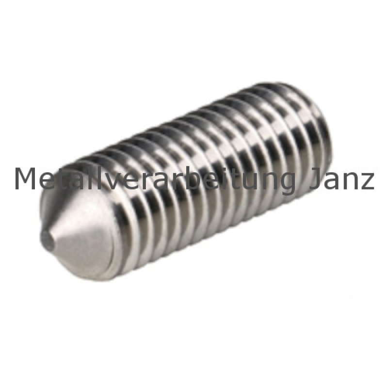 Gewindestifte mit Innensechskant u. Spitze A2 DIN 914 M8x10 Edelstahl - 2000 Stück