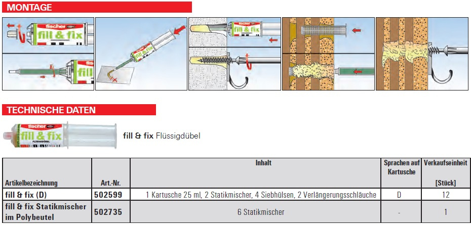 fill & fix Ersatzstatikmischer