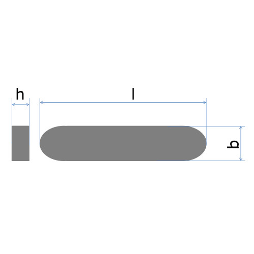 Passfeder DIN 6885-1 Form A 5 x 5 x 25 mm Material 1.4571 - 1 Stück